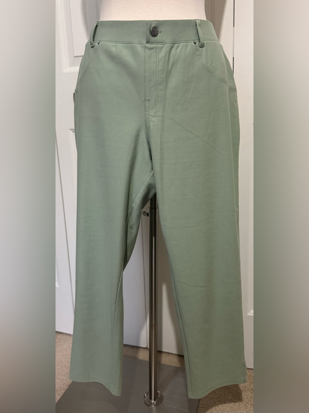 2 for $25 Nordstrom Ladies Cropped Jeggings Leggings Mint Green Size Large NWOT